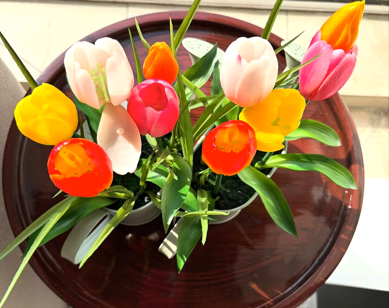 5 pc Multicolor Artificial Tulip Latex Real Touch