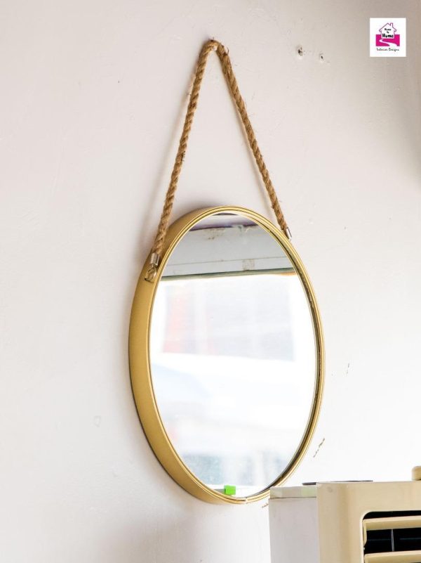 Golden Frame Hanging Wall Mirror